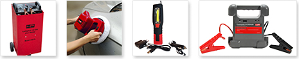 Batterietrainer, Jumpstarter, LED-Tagfahrlicht, LED Akku-Arbeitsleuchte